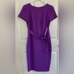 Calvin Klein Purple Sheath Midi Dress for Work